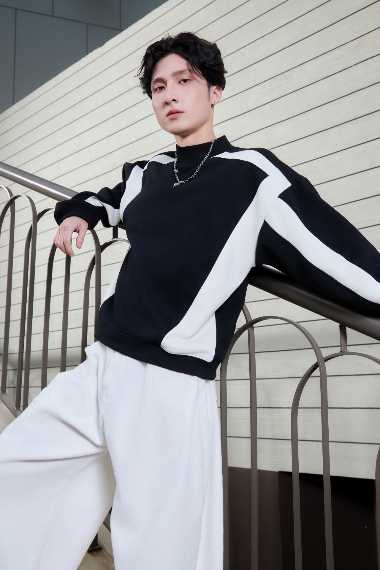 [SOLI] TIMELESS Wave Sweate/Black