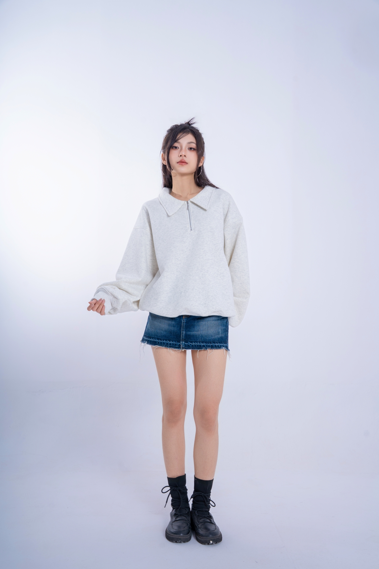 [SOLI] TIMELESS Zip Sweater/ Gray