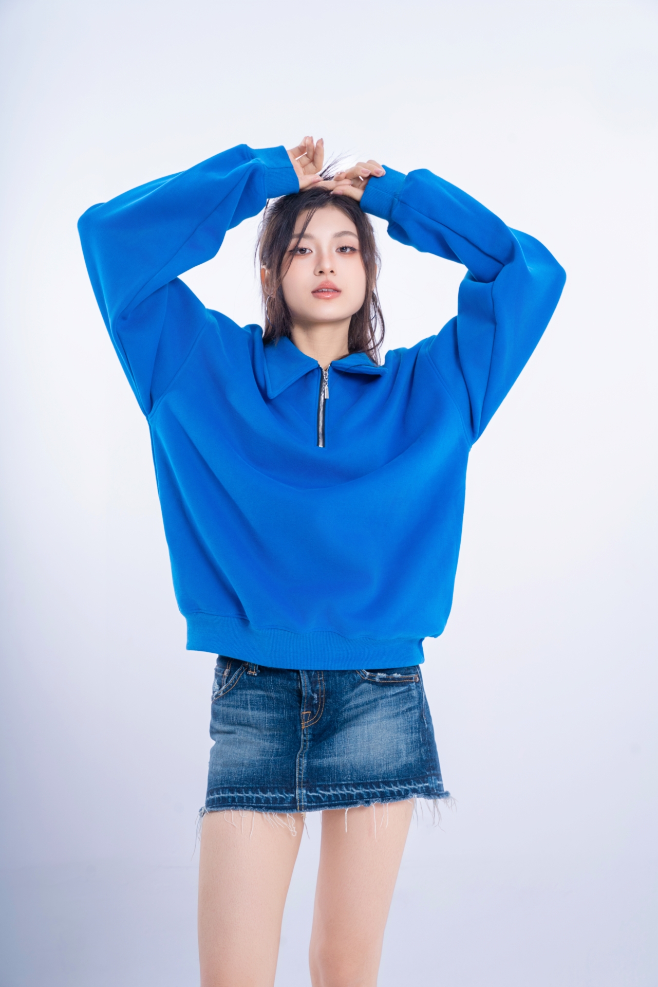 [SOLI] TIMELESS Zip Sweater/BLue