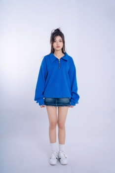 [SOLI] TIMELESS Zip Sweater/BLue